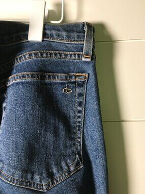 rag & bone/Jean Medium Wash Ankle Slits Frayed Hem W1731K510PAZ Color Paz Sz 27